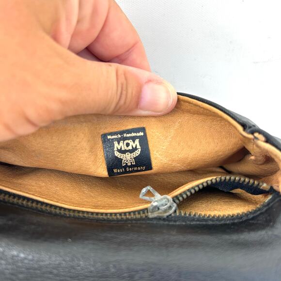 MCM Mini Visetos Crossbody Bag Micro Monogram Purse Black Coated Canvas Small - Picture 11 of 14